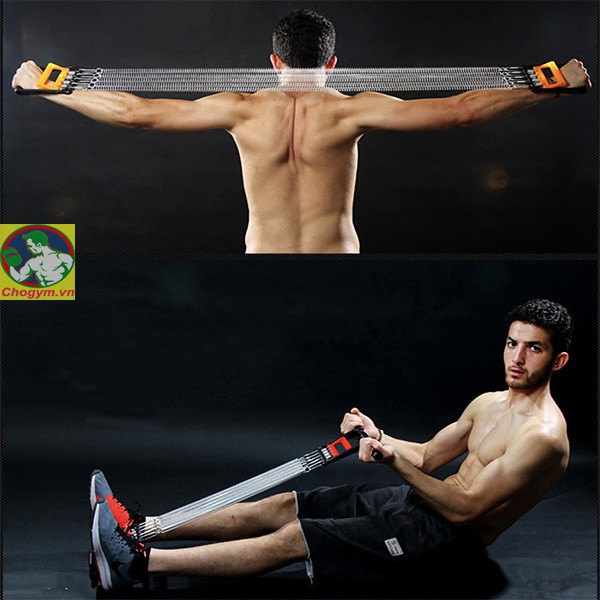 Dây Kéo Cáp 5 Lò Xo Titan Tập GYM Đa Năng Có Bàn Đạp - Tập Cơ Ngực , Cơ Tay Hiệu Quả Tại Nhà