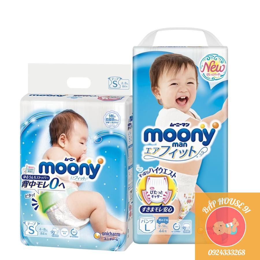 🍧 Bỉm Moony Natural 🍧 Moony Cộng Miếng Nội Địa Chính Hãng 🍧 Bỉm Moony Dán/Quần Đủ Size NB63/S58/M46/L36/XL32