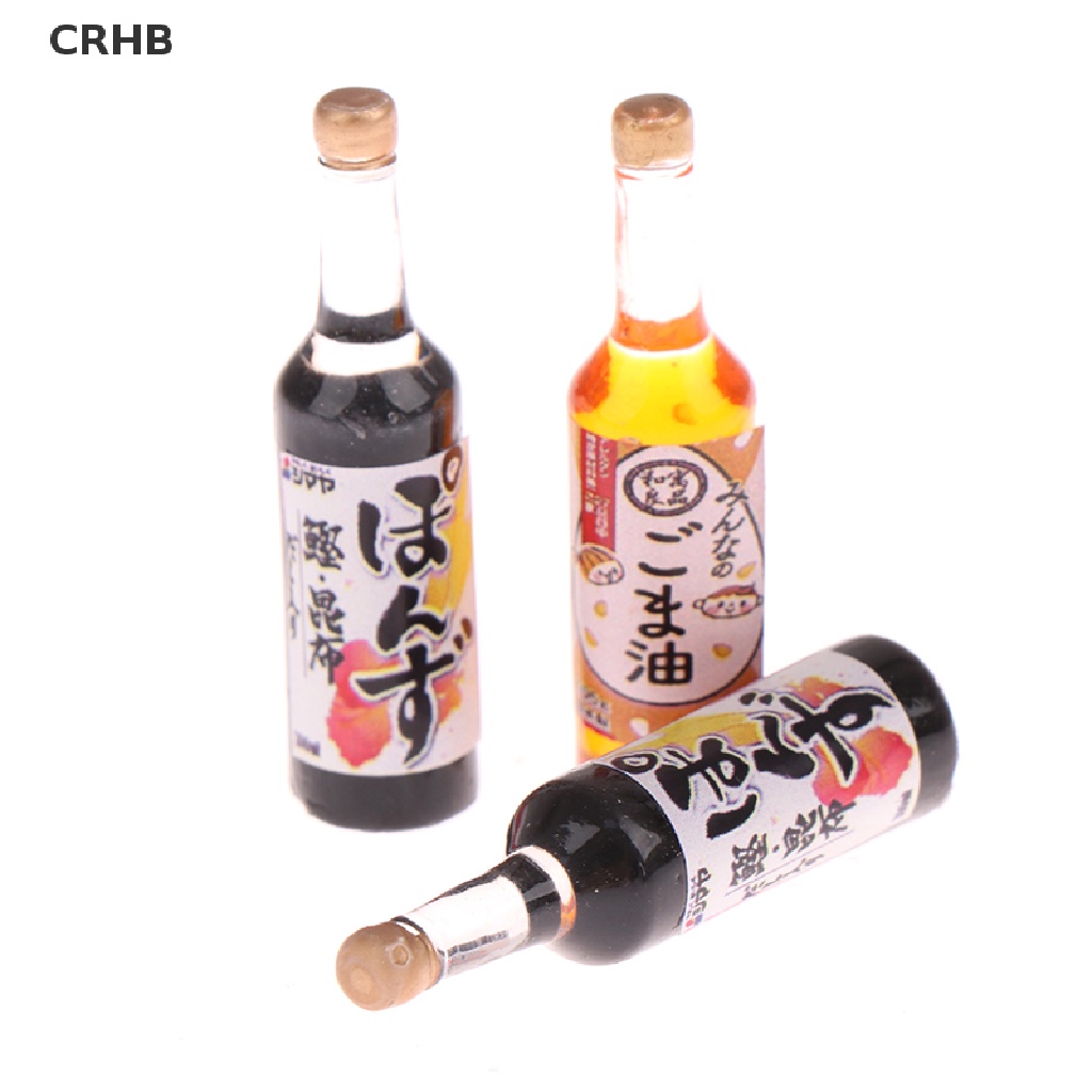 Set 3 Chai Nước Sốt Mini Trang Trí Nhà Búp Bê 1 / 12 Mới