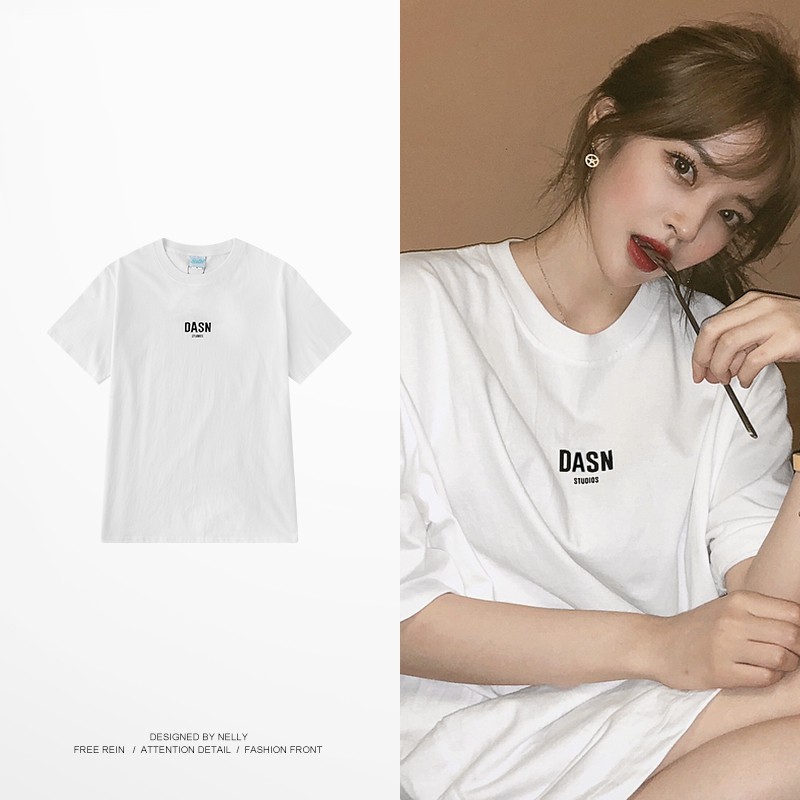 Áo thun tay ngắn cổ tròn in chữ "DVSN" áo phông