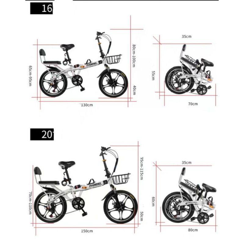 Sẵn, XE ĐẠP  PHOENIX Gấp Gọn Đủ Size  Hộp quà tặng full set