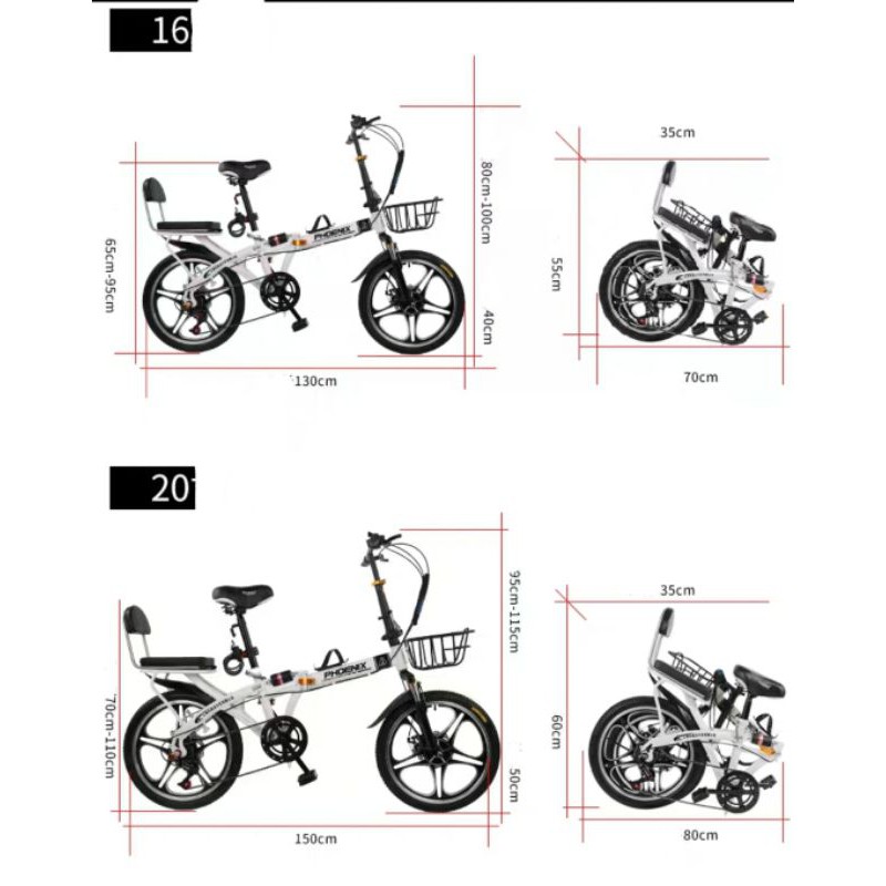 Sẵn, XE ĐẠP PHOENIX Gấp Gọn Đủ Size Hộp quà tặng full set