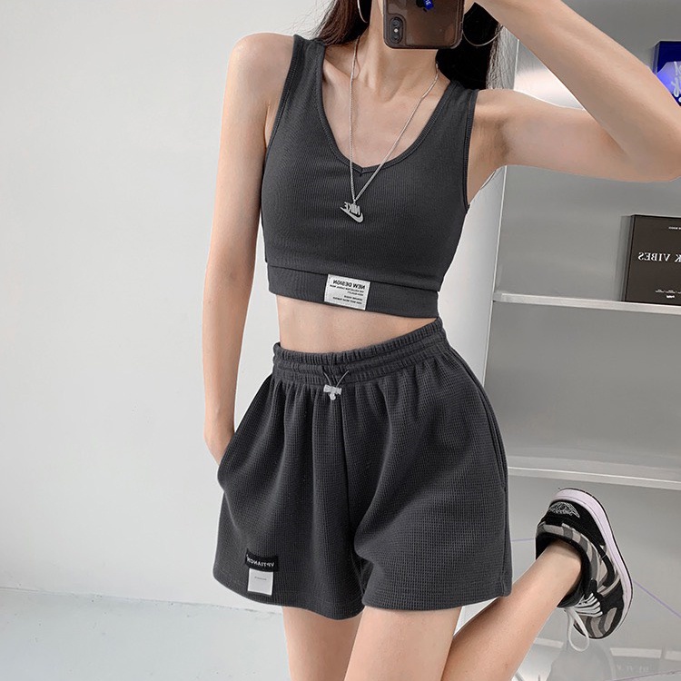 Áo Ba Lỗ Không Tay Cổ V Cổ Tim Dáng Bo Croptop Tag NEW DESIGN Chât Thun Tăm Cao Cấp Sugal TOP NU 030