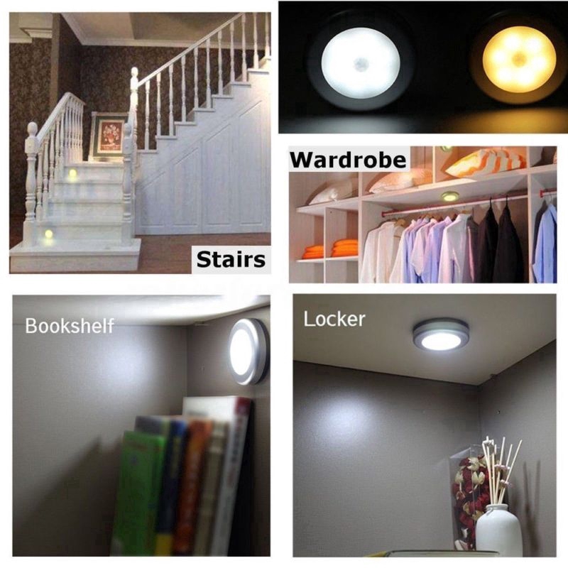 Đèn Led Ban Đêm 3 Bóng Mini Cảm Ứng Chạm Không Dây