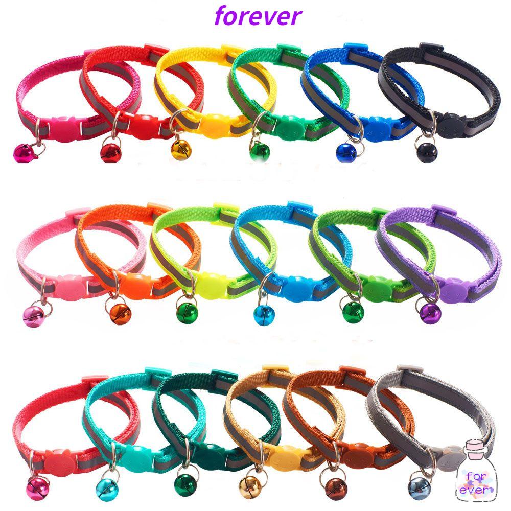 Vòng cổ cho thú cưng thiết kế phản xạ đảm bảo an toàn có gắn chuông có thể điều chỉnh nhiều màu tùy chọn