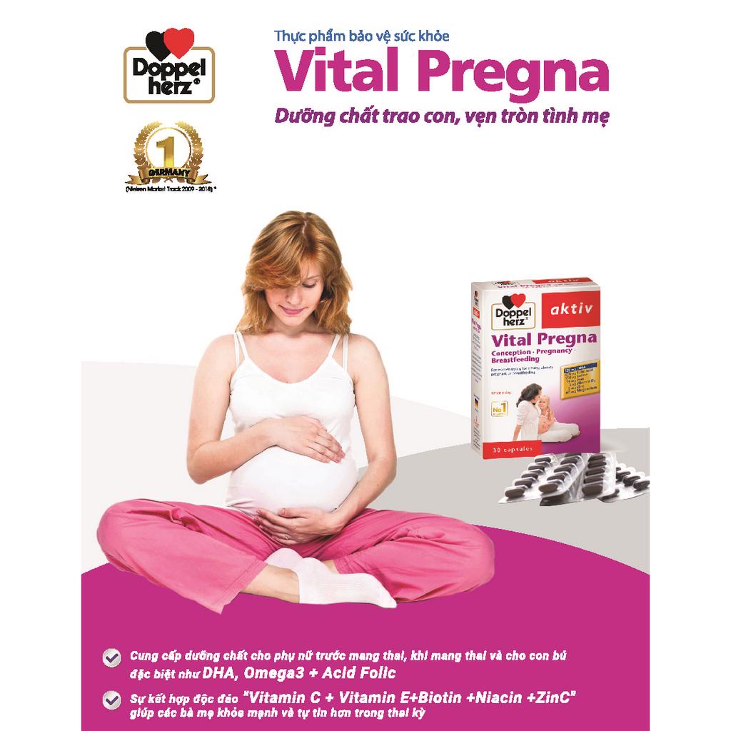 Bác Sĩ Cung Vital Pregna - Vitamin Tổng Hợp Cho Bà Bầu, DHA Bầu, Acid Folic, Sắt, Doppelherz (30v) [Đức Chính Hãng]