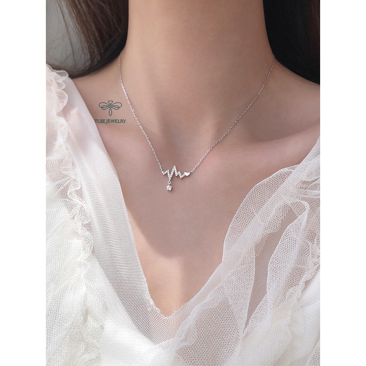 Dây chuyền bạc nữ TLEE  nhịp tim đính đá xinh xắn TleeJewelry D0118