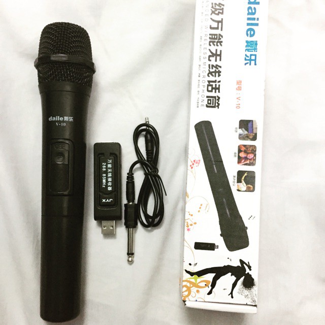 Micro không dây V10 hát karaoke chuyên dụng - Micro hát karaoke kết nối với tivi, dàn loa thùng,...