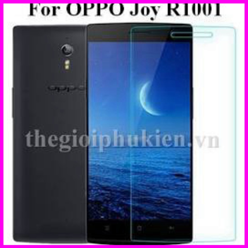 Kính cường lực oppo joy R1001. Kính trong suốt mài cạnh tặng kèm khăn lau. FRRE SHIP