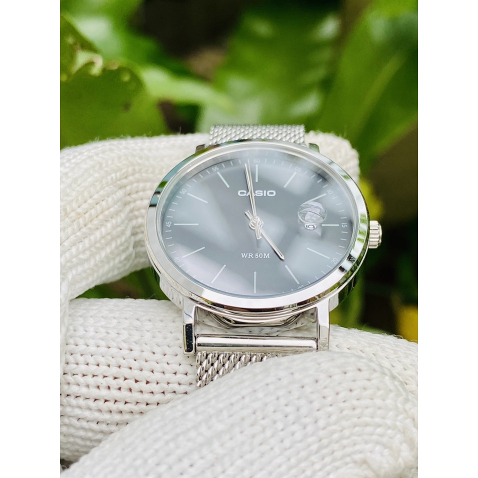 Đồng hồ nữ casio dây lưới , full box chính hãng LTP-E175M-1