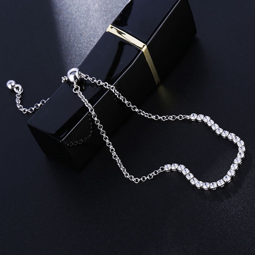 ALLGOODS Party Lady White Wedding AAA Cubic Zircon Chain Bracelet