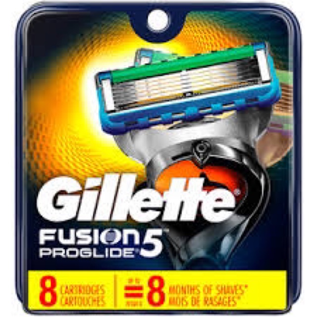 Lưỡi Cạo Râu Gillette Fusion 5 Lưỡi, Vỉ 8 Chiếc