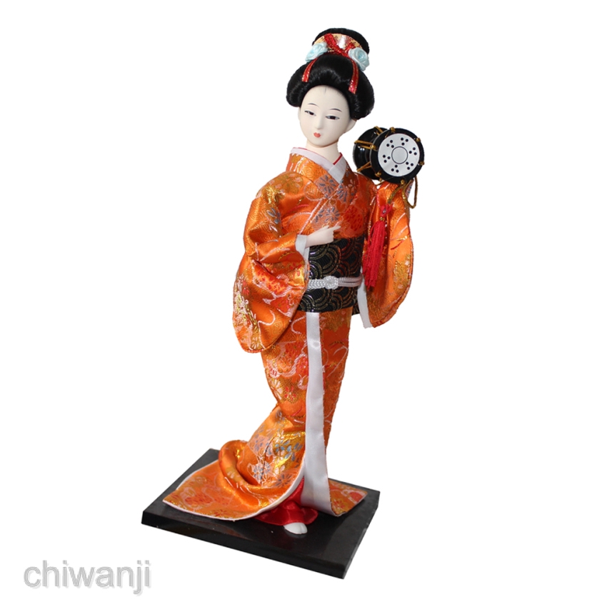 Mô hình búp bê Geisha mặc đồ Kimono kiểu Vintage 30cm sáng tạo