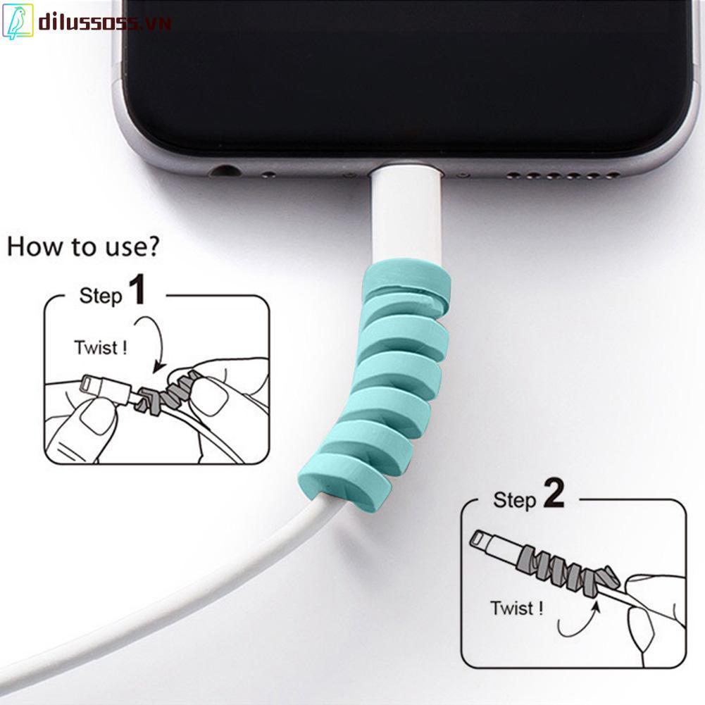 Dây Xoắn Ốc Bọc Bảo Vệ Dây Cáp Sạc Điện Thoại Iphone Android