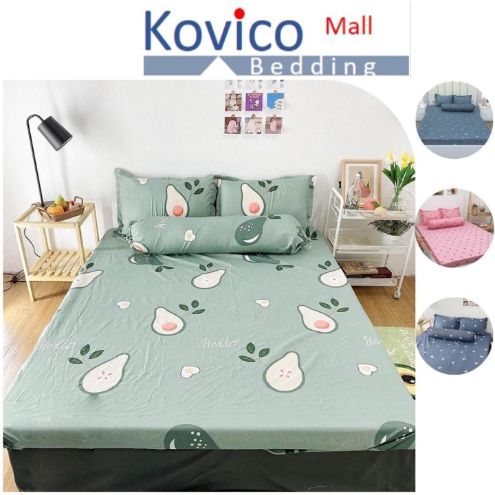Ga trả giường Cotton Poly - Ga giường bo chun kích thước M2/M6/M8/2M2 - Siêu mềm mịn