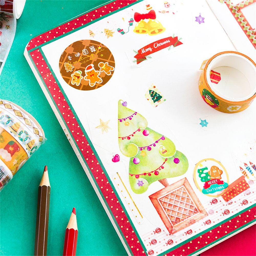 PISTA Set 4 Cuộn Băng Dính Họa Tiết Người Tuyết Dễ Thương Trang Trí Sổ Tay Nhật Ký