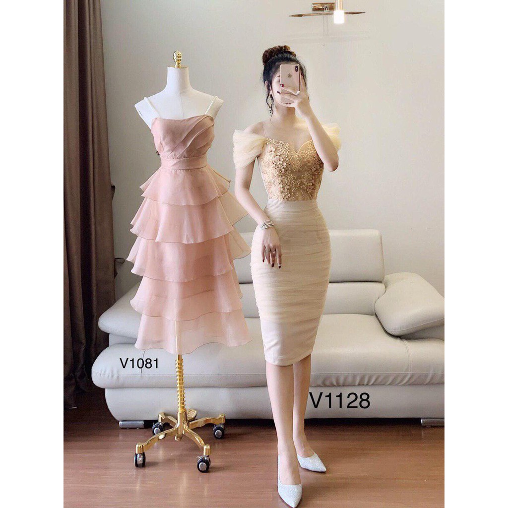 [ xả kho ] MiD Đầm Body trễ vai dự tiệc quyến rũ V1128 Mie Design ảnh thật