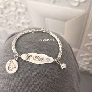 Lắc bạc khắc tên bé