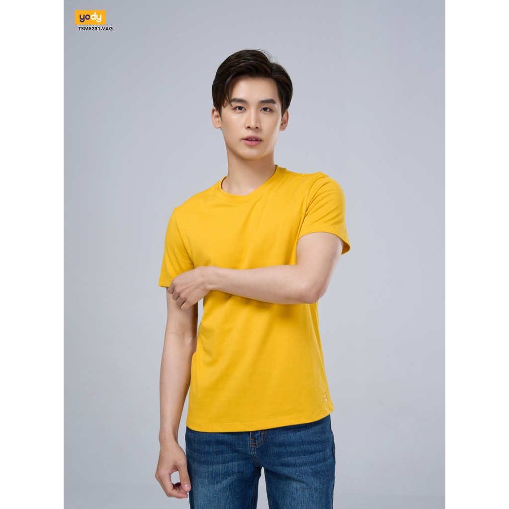 Áo Thun Nam Cộc tay YODY, Áo Phông Cổ Tròn T-Shirt Nam Cotton USA Phiên Bản Premium TSM5231