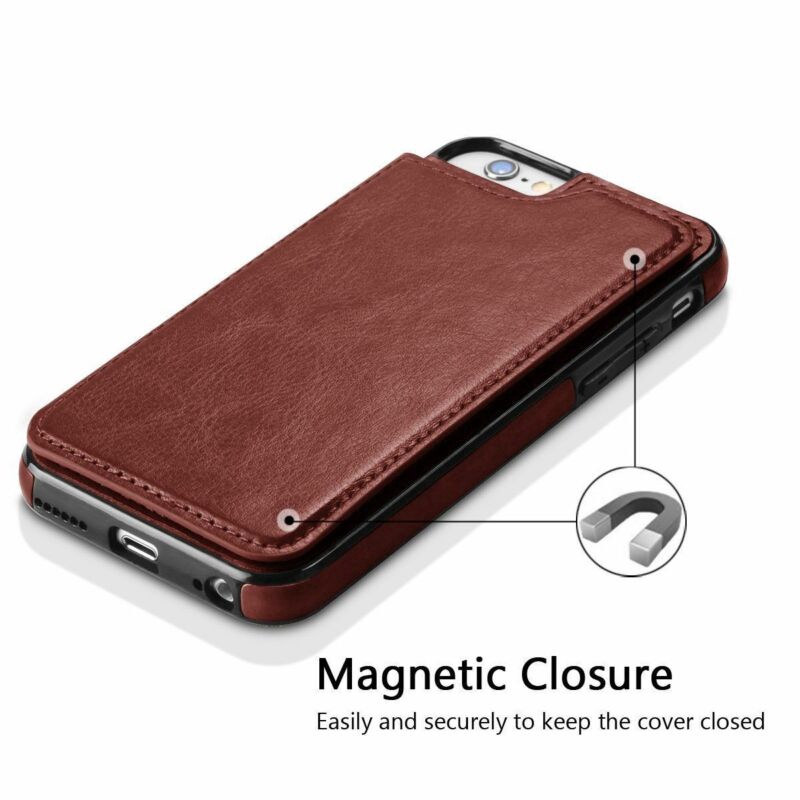 For iPhone X XS XR XS MAX 8 7 6 6S Plus Magnetic Leather Wallet Case Card Slot Shockproof Flip Cover