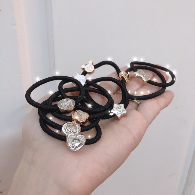 Chun buộc tóc hoạ tiết trơn hàn quốc siêu dai siêu bền thun buộc tóc