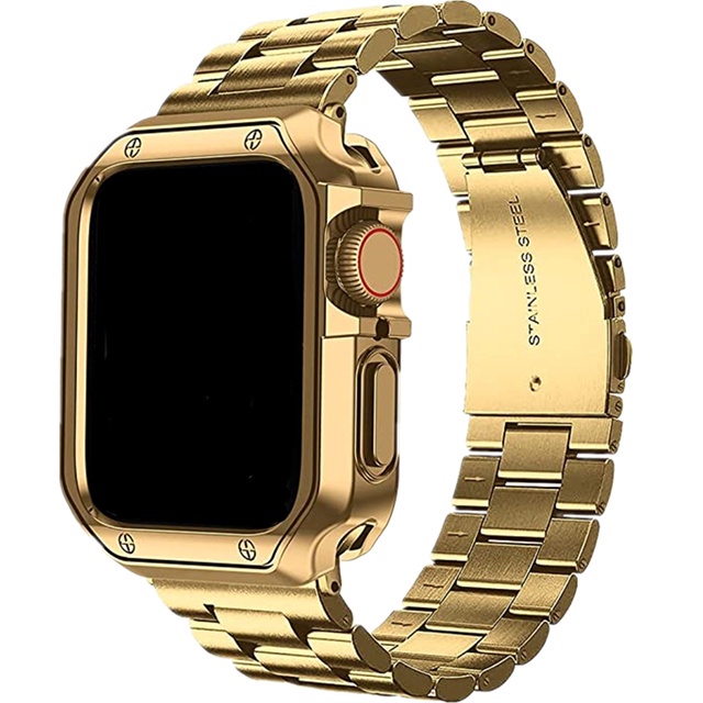 Bộ Ốp Bảo Vệ Bằng TPU + Dây Đeo Bằng Thép Không Gỉ Cho Apple Watch Band 45mm 44mm 42mm 41mm 40 / 38 series 3 4 5 6 se 7