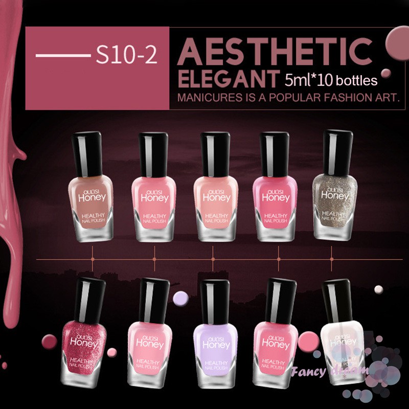 Set 10 lọ móng tay dung tích 5ml với nhiều màu sắc hợp thời trang