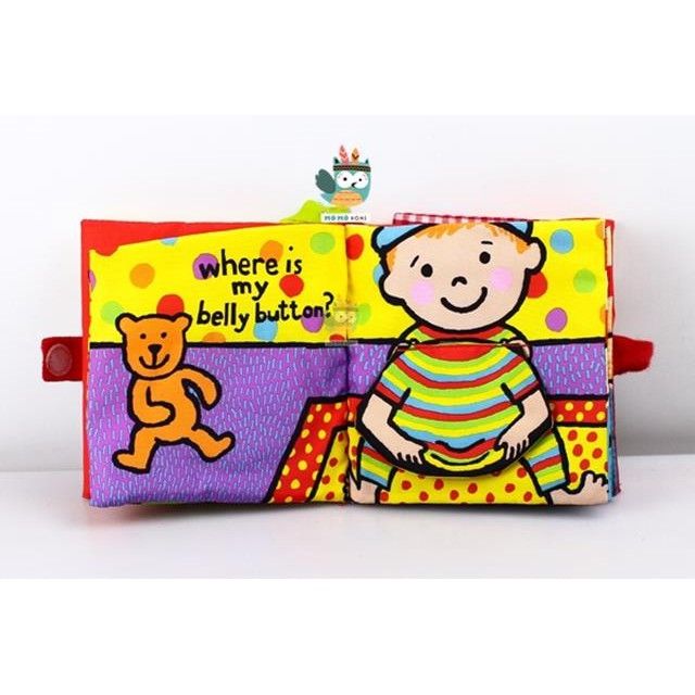 Sách vải Jollybaby phát triển kỹ năng cho bé where is my belly button