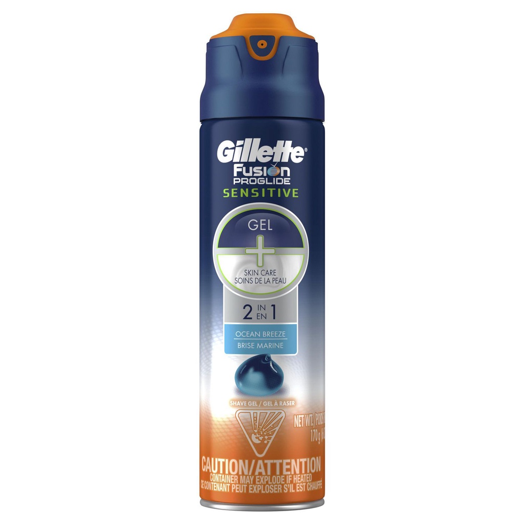 Gel cạo râu Gillette Fusion Proglide 170g/177ml (US) - Sensitive Ocean Breeze (Mỹ)