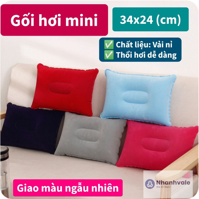 Gối hơi du lịch tựa lưng hình chữ nhật 38x24cm