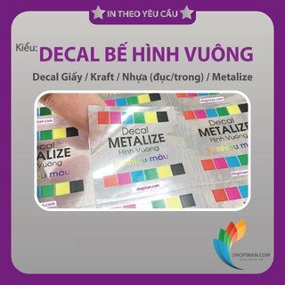 In tem hình vuông, Nhãn Decal hình vuông, Sticker hình vuông, mọi chất liệu in. #Shopinan