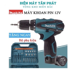 Máy khoan bắn vặn vít pin cầm tay mini Makita 12V chính hãng