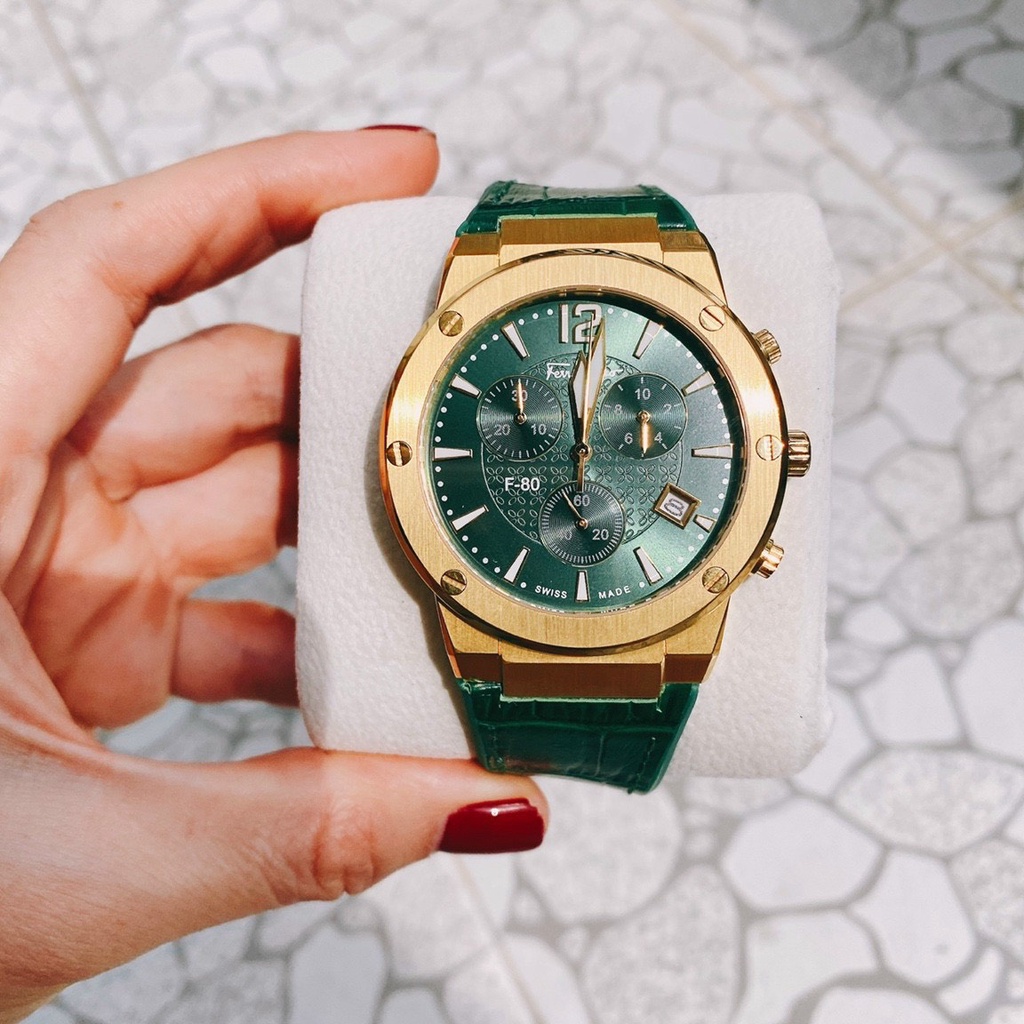 Đồng Hồ Nam Ferragamo F-80 Classic - Máy Pin - Dây Da Cao Su , dây thép Size 43mm