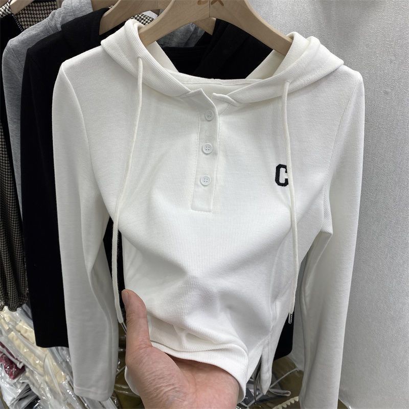 Áo Hoodie Dài Tay Thêu Chữ Phong Cách Mới Cho Nữ