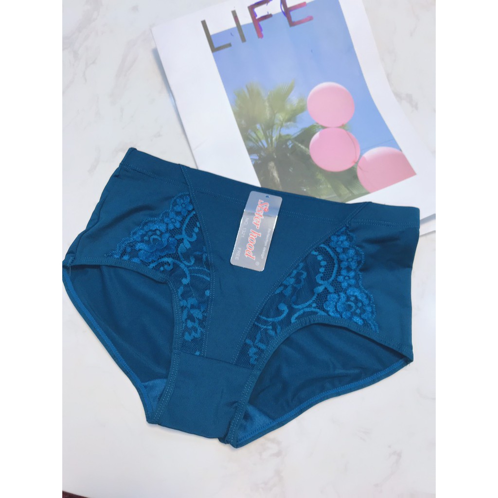 Quần lót nữ lưng cao ôm bụng thun lạnh pha ren hãng SISTERHOOD 1321 Thái Lan mặc siêu thích