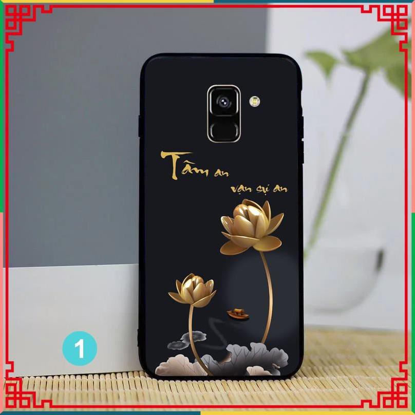 Ốp lưng samsung A6 2018 - A6 plus - A8 2018 - A8 plus in hình chú tiểu bình an chất liệu kính sáng bóng