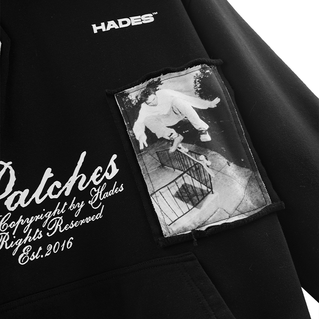 Áo Hoodie Mũ Trùm Unisex Vải Nỉ Bông SPORT PATCHES - HADES Brand Chính Hãng
