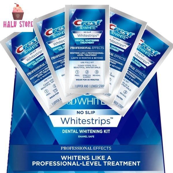 Combo 14 miếng (7 gói/7 ngày) dán trắng răng Crest 3D White Whitestrips loại Professional Effects - Mỹ mj4tadjv3q