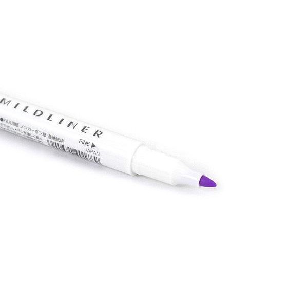 Bút đánh dấu hai đầu Zebra Mildliner Double-Sided Highlighter – Fine/Bold – Màu tím (Mild Violet)