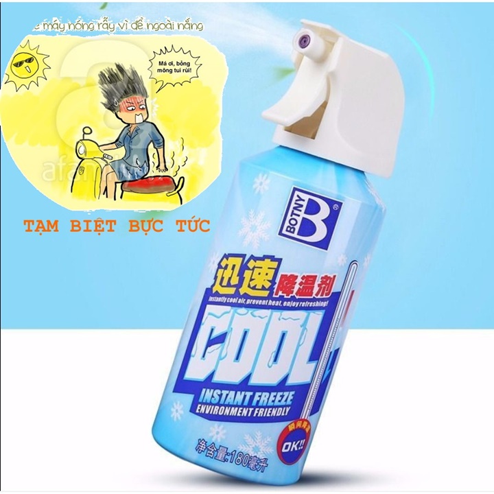 Chai Xịt Làm Lạnh Tức Thời Ô Tô Xe Máy Botny 180ml