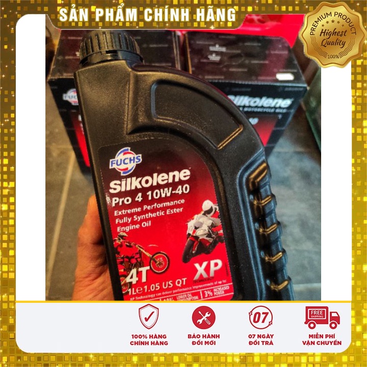 Dầu nhớt fuchs silkolene pro 4 10W-40 - nhớt tổng hợp toàn phần gốc ester - Made in UK