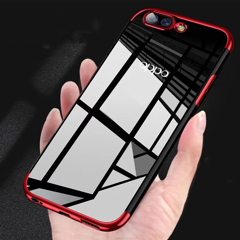 Ốp Điện Thoại Tpu Mềm Trong Suốt Mạ Điện Cho Oppo A7 R15x R17 Pro R15 Pro F9 F7 A5 F5 A3s