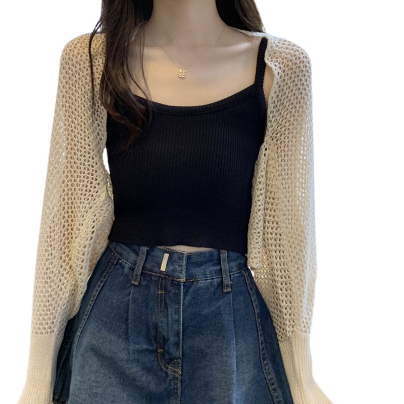 Brroa Áo Khoác Cardigan Đục Lỗ Thời Trang Mùa Hè Hàn Quốc Cho Nữ Đi Biển Mua Sắm Hàng Ngày