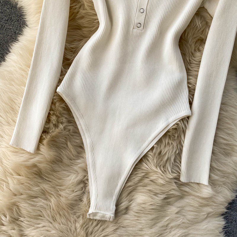 Bodysuit nữ dài tay gài cúc khoét hông cao BB02 | BigBuy360 - bigbuy360.vn