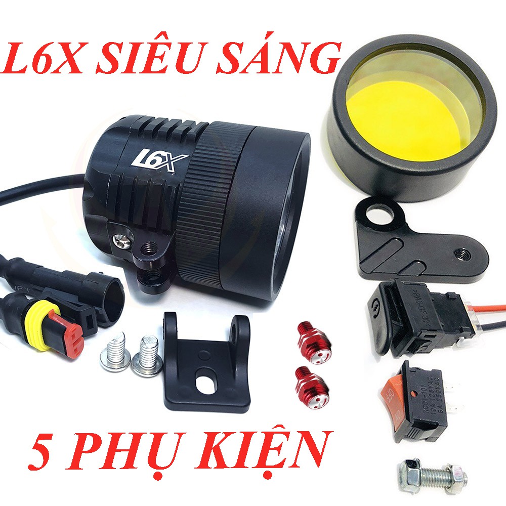 ĐÈN TRỢ SÁNG L6X CREE Siêu Sáng [ Kèm Phụ Kiện ]