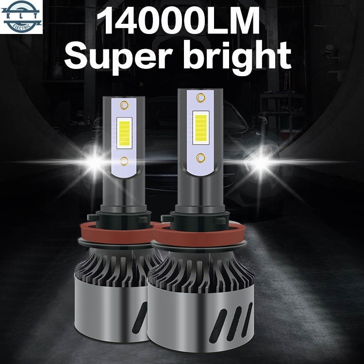 【KLT】1 Cặp Đèn Pha Led 14000lm H4 H1 H3 H7 H8 H9 H11 H16 9005 Hb3 9006 Hb4 3000k 4300k 6000k 8000k