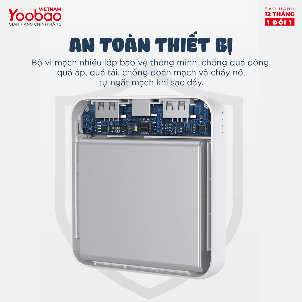 Sạc dự phòng Yoobao M4 mini 10000mAh Pin Li-Polymer cho điện thoại, máy tính bảng...