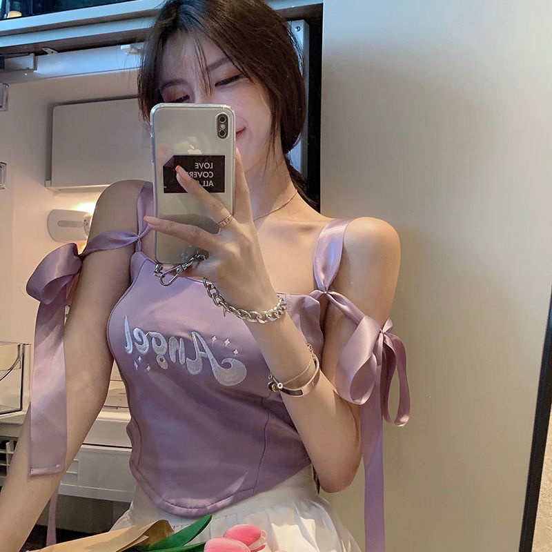 Áo Hai Dây Màu Tím Thời Trang Cho Nữ