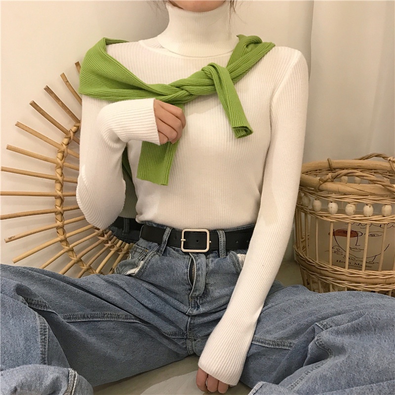 Áo Len Cổ Lọ Nữ Giữ Ấm Dài Tay Co Giãn Form Rộng Quảng Châu Chất Len Lông Thỏ Đẹp AT008
