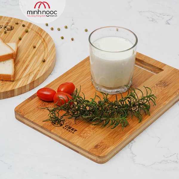 Thớt tre Chef Studio hình chữ nhật 26x18x1.5cm, MSP-CB24S. Cắt, thái rau củ, dùng decor món ăn, bày trí